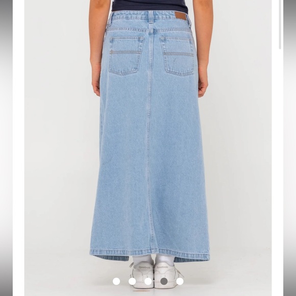 NWOT RUSTY CELESTE LOW RISE DENIM MAXI SKIRT - Picture 3 of 7